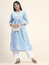 Hand embroidery Chikankari V neck Anarkali Dress | Long Kurti in Cotton For Women 2